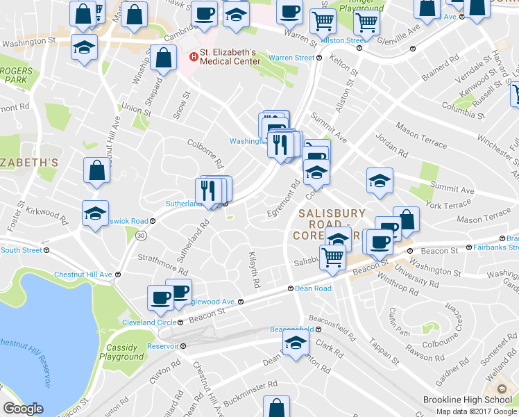 map of restaurants, bars, coffee shops, grocery stores, and more near in 