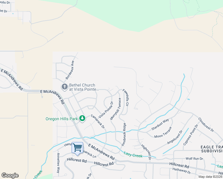 map of restaurants, bars, coffee shops, grocery stores, and more near 4429 Vista Pointe Drive in Medford
