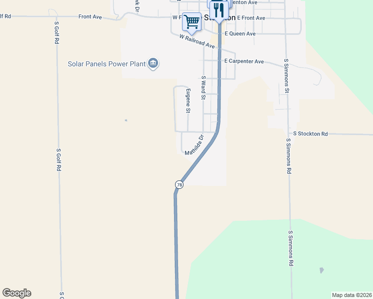 map of restaurants, bars, coffee shops, grocery stores, and more near 117 Mathilda Drive in Stockton