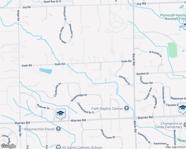 map of restaurants, bars, coffee shops, grocery stores, and more near 7869 Oxford Drive in Canton