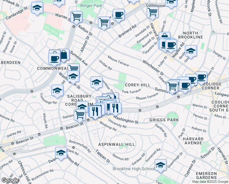 map of restaurants, bars, coffee shops, grocery stores, and more near in 