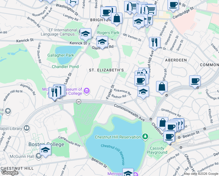 map of restaurants, bars, coffee shops, grocery stores, and more near 260 Foster Street in Boston