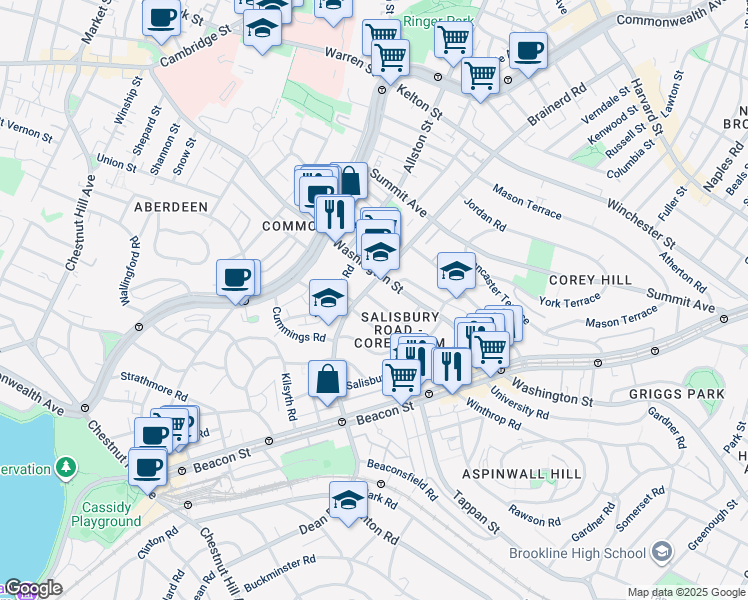 map of restaurants, bars, coffee shops, grocery stores, and more near in 