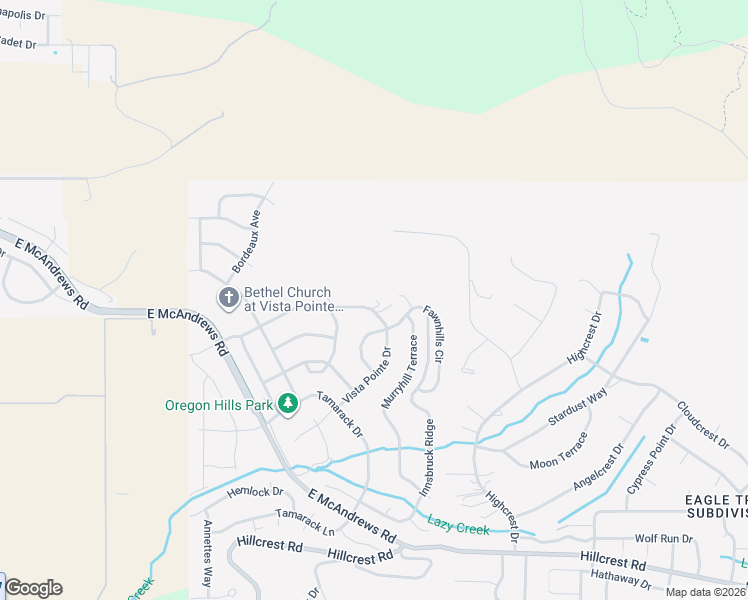 map of restaurants, bars, coffee shops, grocery stores, and more near 4423 Vista Pointe Drive in Medford