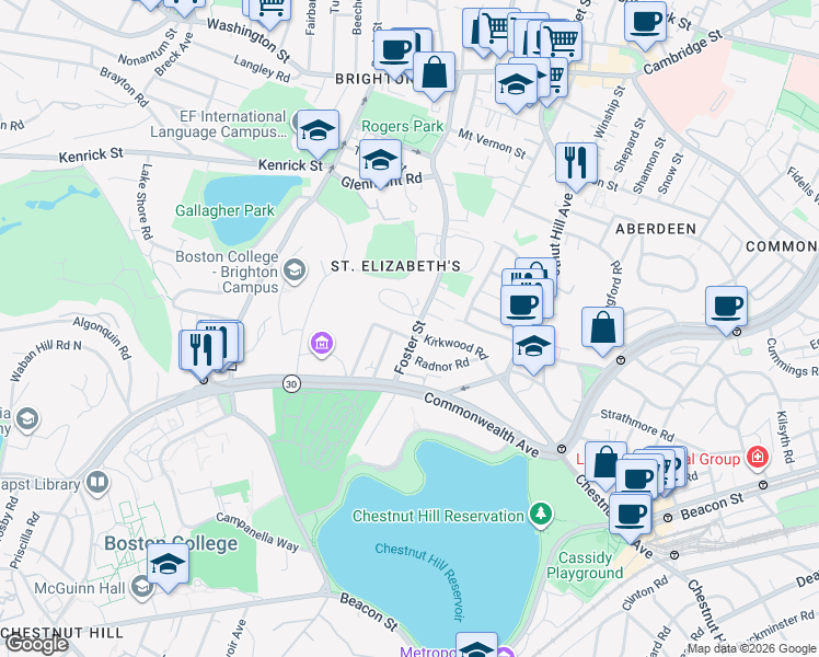 map of restaurants, bars, coffee shops, grocery stores, and more near 260 Foster Street in Boston
