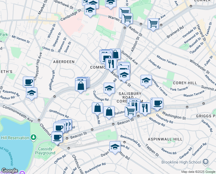 map of restaurants, bars, coffee shops, grocery stores, and more near in 