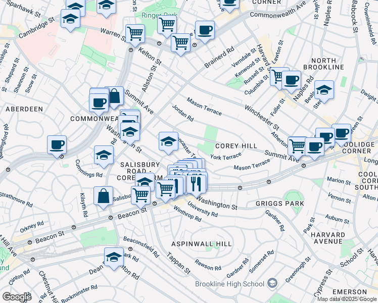 map of restaurants, bars, coffee shops, grocery stores, and more near in 