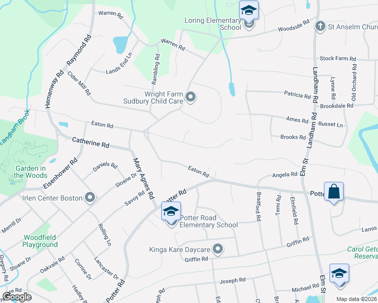 map of restaurants, bars, coffee shops, grocery stores, and more near 58 Overlook Drive in Framingham