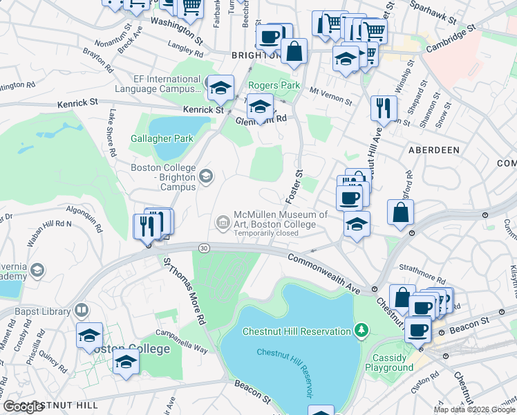 map of restaurants, bars, coffee shops, grocery stores, and more near 22 Lane Park in Boston