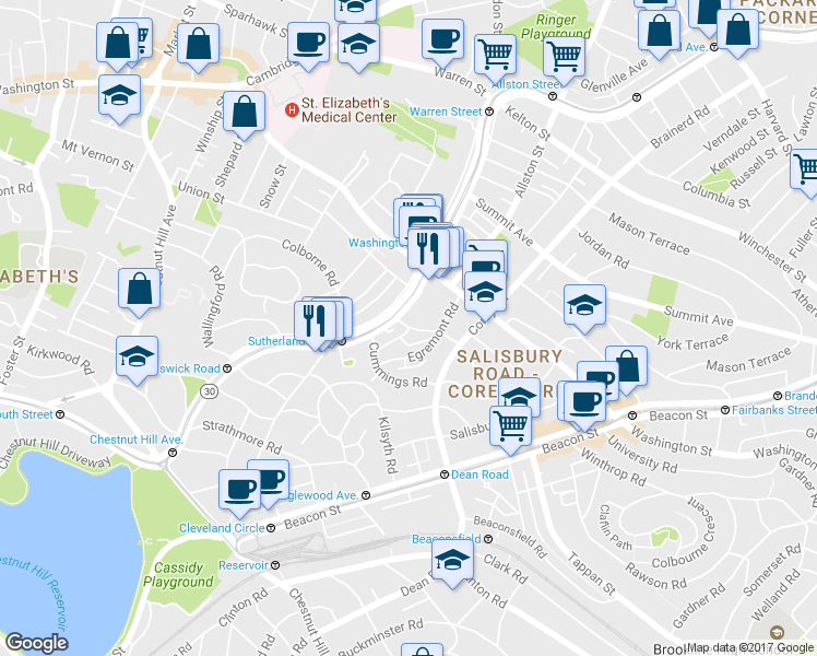 map of restaurants, bars, coffee shops, grocery stores, and more near in 