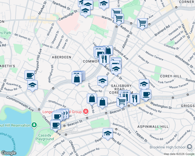 map of restaurants, bars, coffee shops, grocery stores, and more near in 