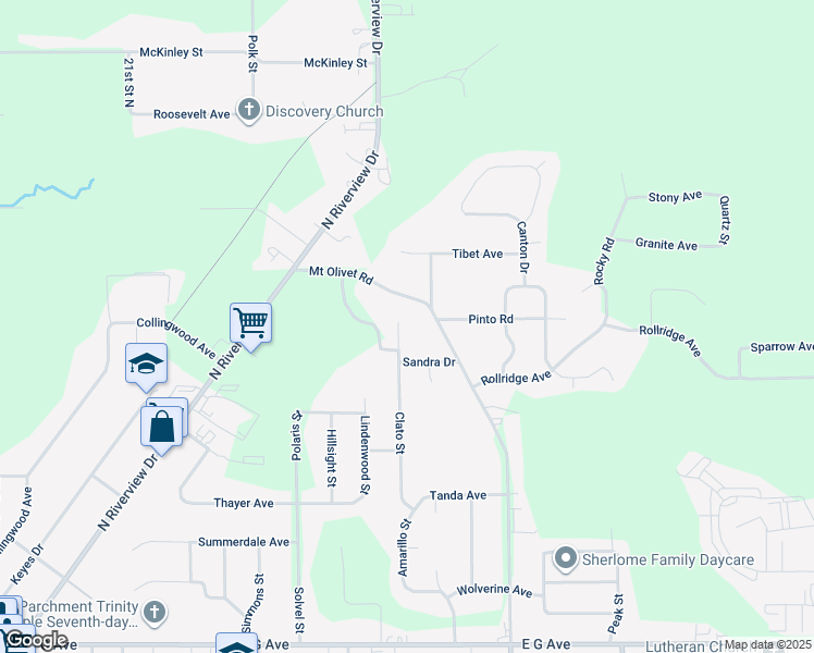 map of restaurants, bars, coffee shops, grocery stores, and more near 5618 Clato Street in Kalamazoo