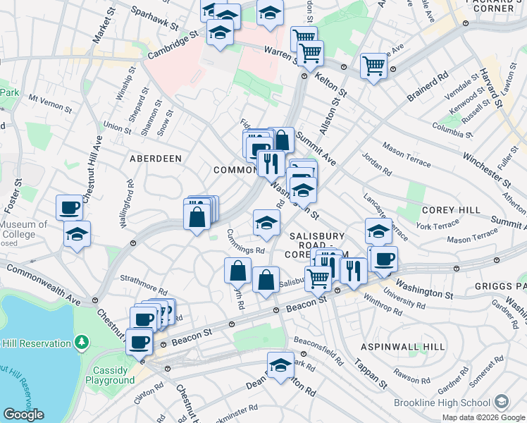 map of restaurants, bars, coffee shops, grocery stores, and more near in 