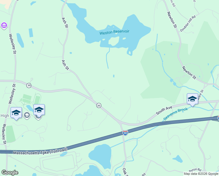 map of restaurants, bars, coffee shops, grocery stores, and more near 18 Trailside Road in Weston