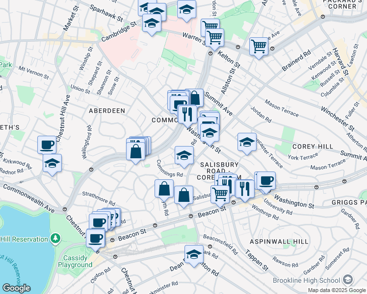 map of restaurants, bars, coffee shops, grocery stores, and more near in 