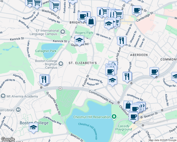 map of restaurants, bars, coffee shops, grocery stores, and more near 260 Foster Street in Boston