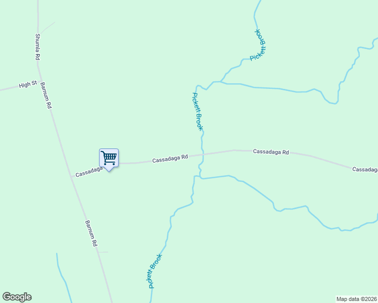 map of restaurants, bars, coffee shops, grocery stores, and more near in Cassadaga