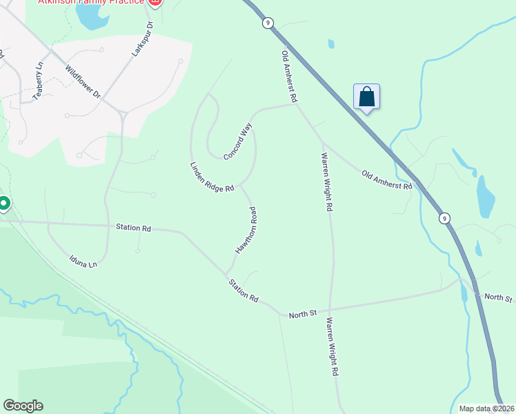 map of restaurants, bars, coffee shops, grocery stores, and more near 22 Hawthorn Road in Amherst