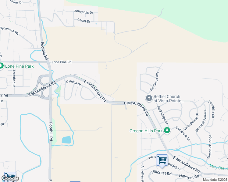 map of restaurants, bars, coffee shops, grocery stores, and more near 4199 Rachel Way in Medford