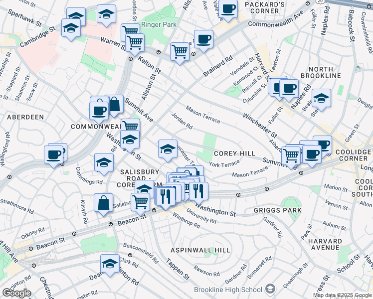 map of restaurants, bars, coffee shops, grocery stores, and more near in 