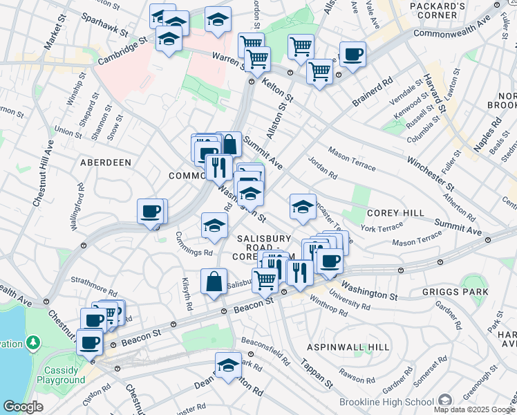 map of restaurants, bars, coffee shops, grocery stores, and more near in Boston