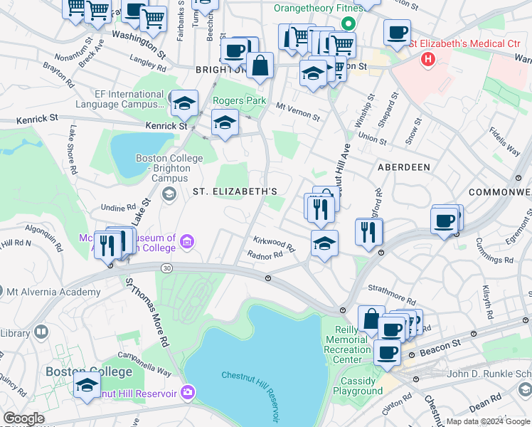 map of restaurants, bars, coffee shops, grocery stores, and more near 260 Foster Street in Boston