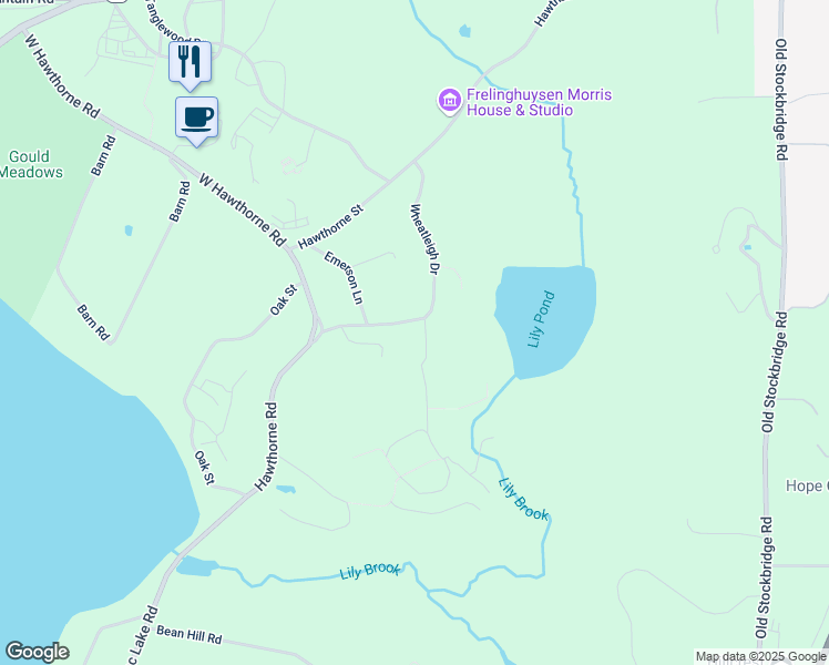 map of restaurants, bars, coffee shops, grocery stores, and more near 10 Wheatleigh Drive in Lenox