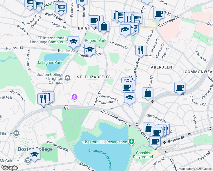 map of restaurants, bars, coffee shops, grocery stores, and more near 260 Foster Street in Boston