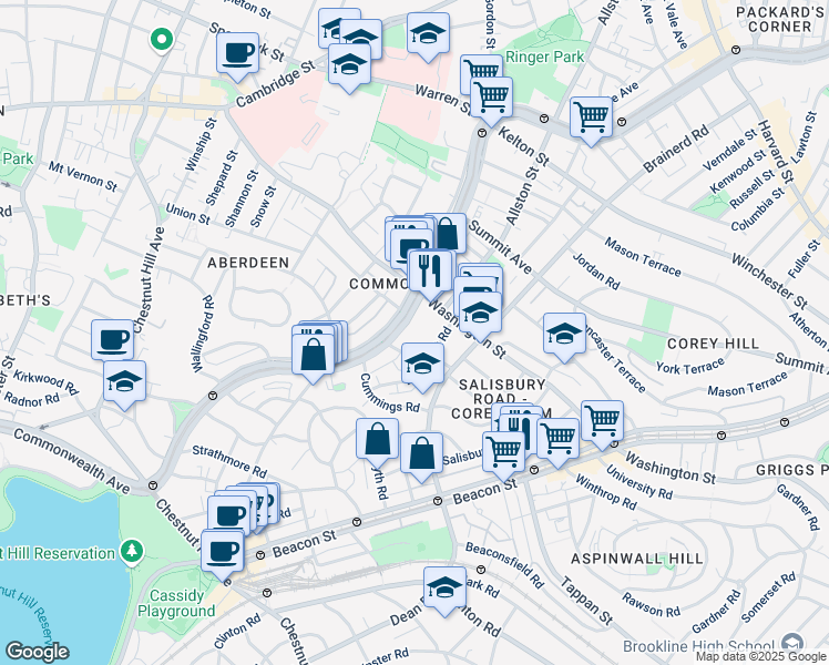 map of restaurants, bars, coffee shops, grocery stores, and more near in 