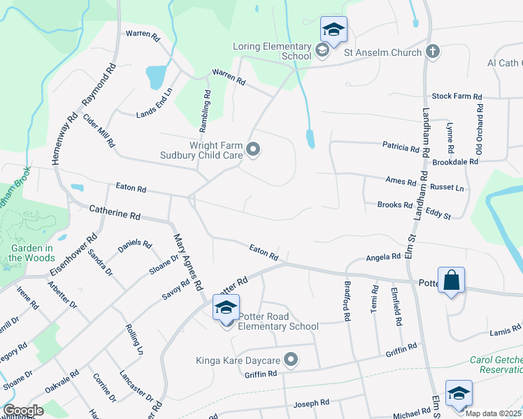 map of restaurants, bars, coffee shops, grocery stores, and more near 58 Overlook Drive in Framingham