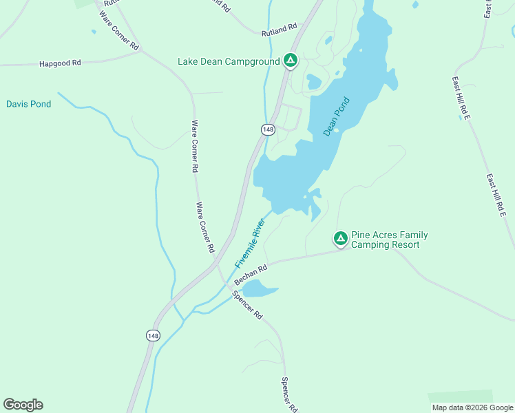 map of restaurants, bars, coffee shops, grocery stores, and more near 909 North Brookfield Road in Oakham