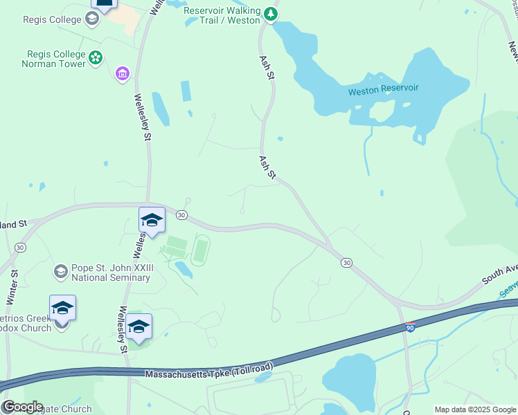 map of restaurants, bars, coffee shops, grocery stores, and more near 10 Wood Ridge Road in Weston
