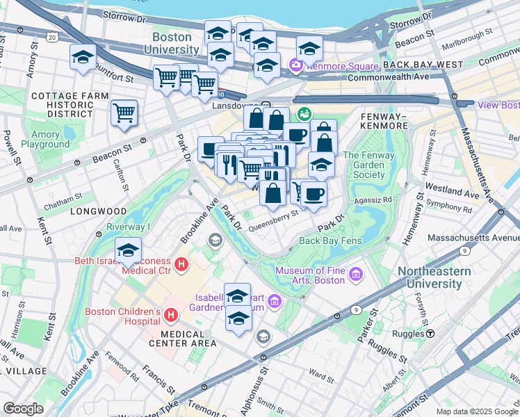 map of restaurants, bars, coffee shops, grocery stores, and more near 3 Private Alley 932 in Boston