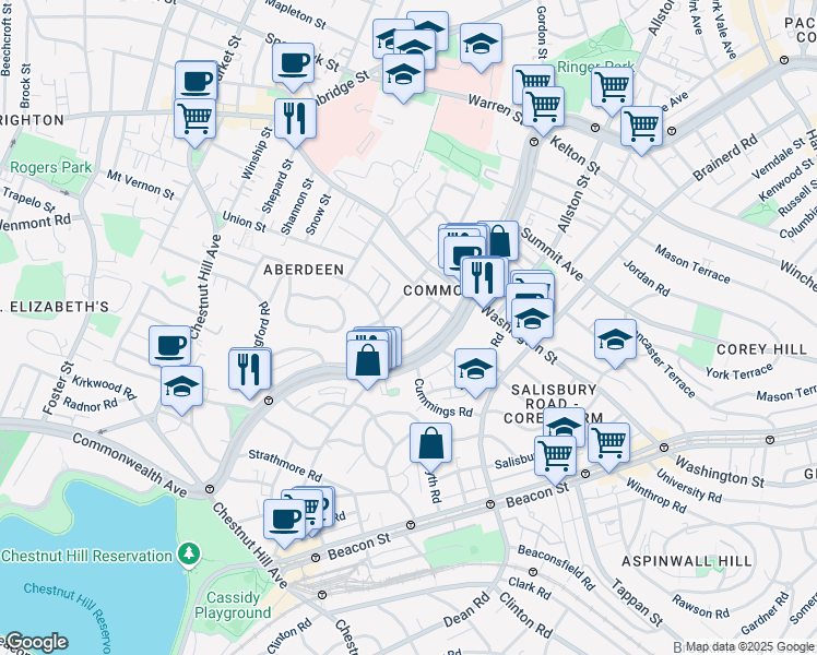 map of restaurants, bars, coffee shops, grocery stores, and more near 11 Ransom Road in Boston