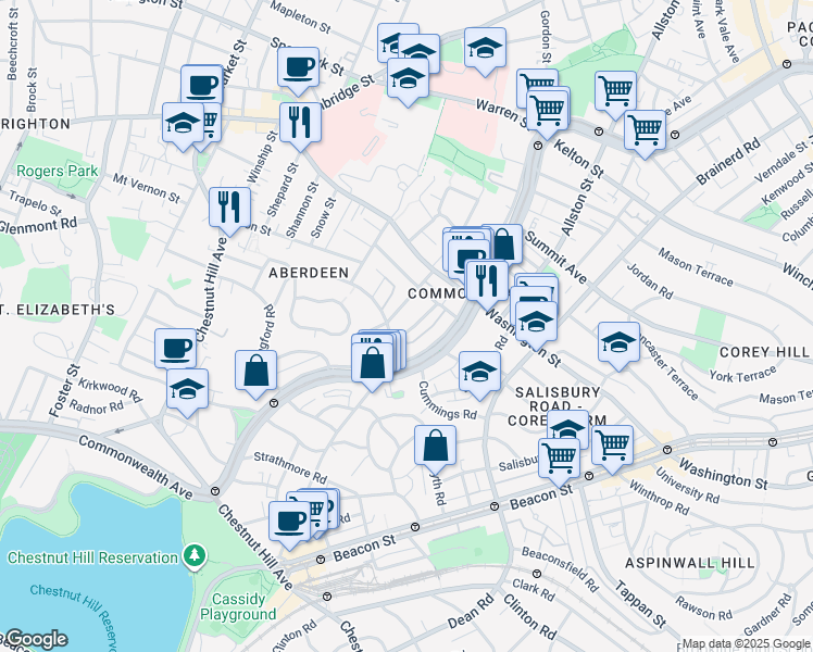 map of restaurants, bars, coffee shops, grocery stores, and more near 11 Ransom Road in Boston