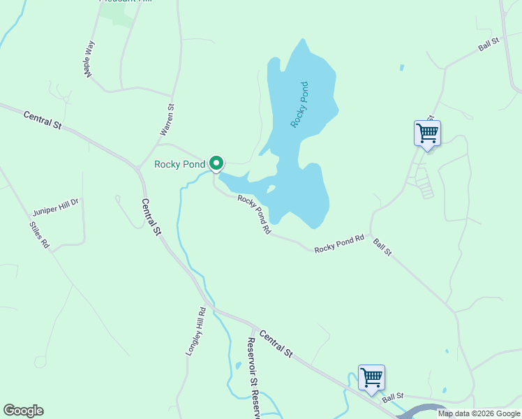 map of restaurants, bars, coffee shops, grocery stores, and more near 109 Rocky Pond Road in Boylston