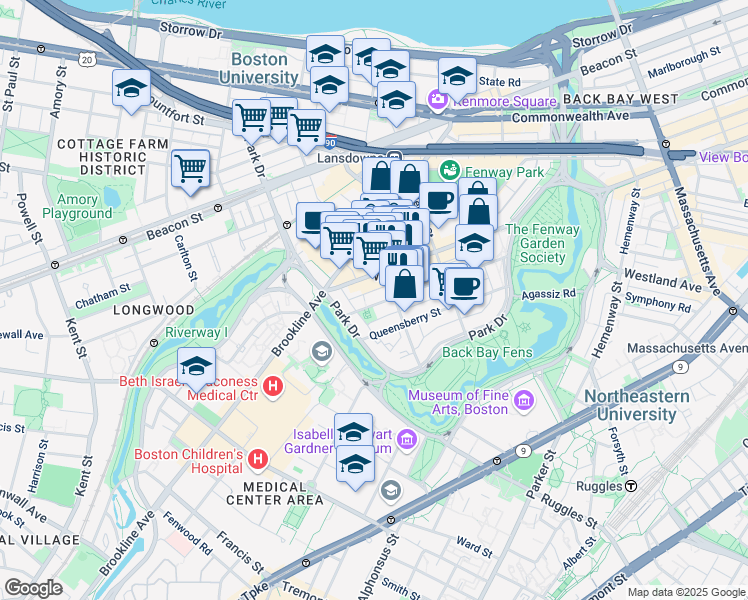 map of restaurants, bars, coffee shops, grocery stores, and more near 3 Private Alley 932 in Boston