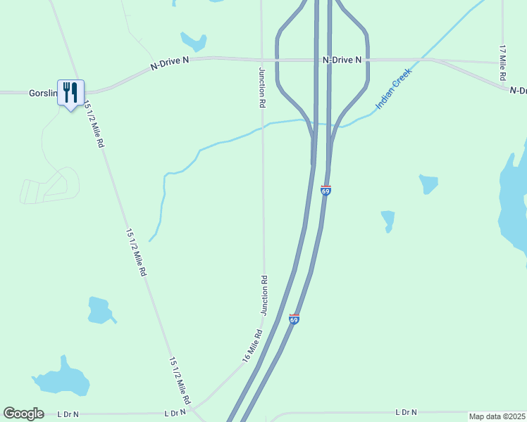 map of restaurants, bars, coffee shops, grocery stores, and more near 18600 16 Mile Road in Marshall