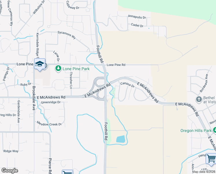 map of restaurants, bars, coffee shops, grocery stores, and more near McAndrews Road Bike Path in Medford