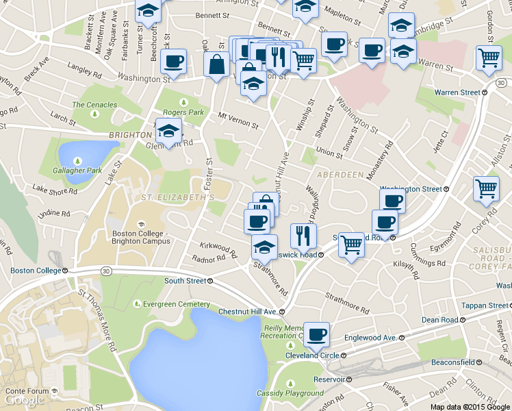 map of restaurants, bars, coffee shops, grocery stores, and more near 10 Portina Road in Boston