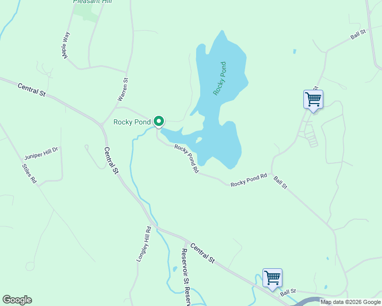 map of restaurants, bars, coffee shops, grocery stores, and more near 109 Rocky Pond Road in Boylston