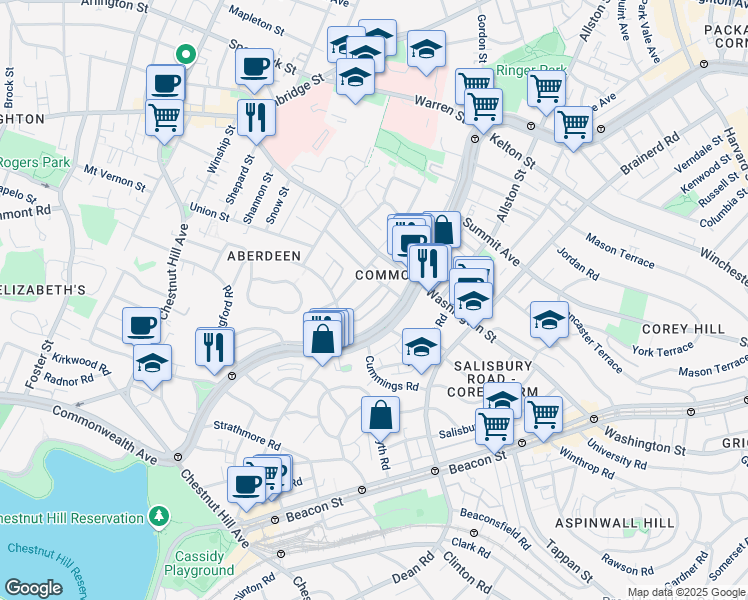 map of restaurants, bars, coffee shops, grocery stores, and more near 11 Ransom Road in Boston