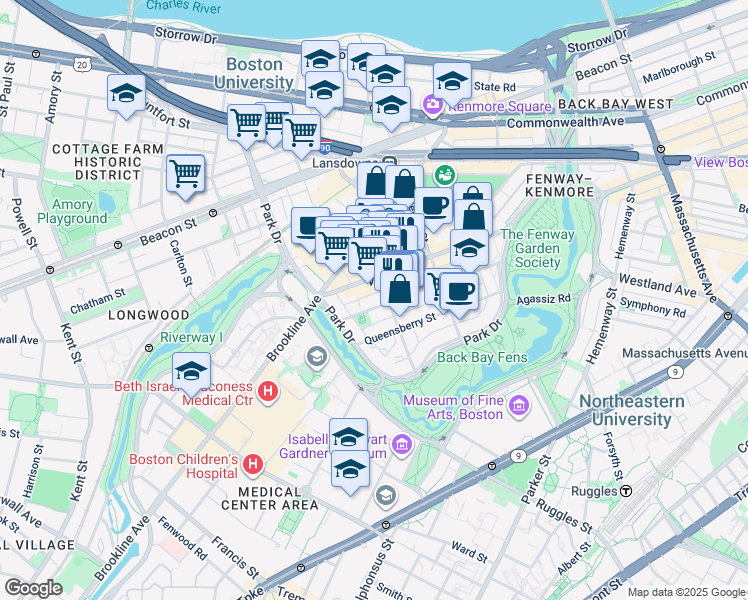 map of restaurants, bars, coffee shops, grocery stores, and more near 3 Private Alley 932 in Boston