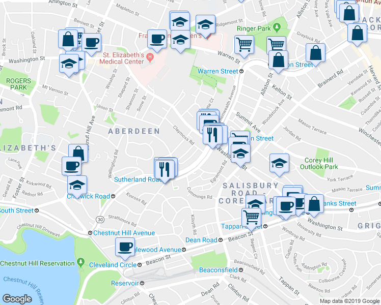 map of restaurants, bars, coffee shops, grocery stores, and more near 11 Ransom Road in Boston