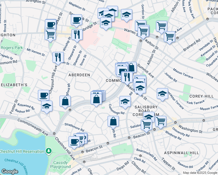 map of restaurants, bars, coffee shops, grocery stores, and more near 11 Ransom Road in Boston
