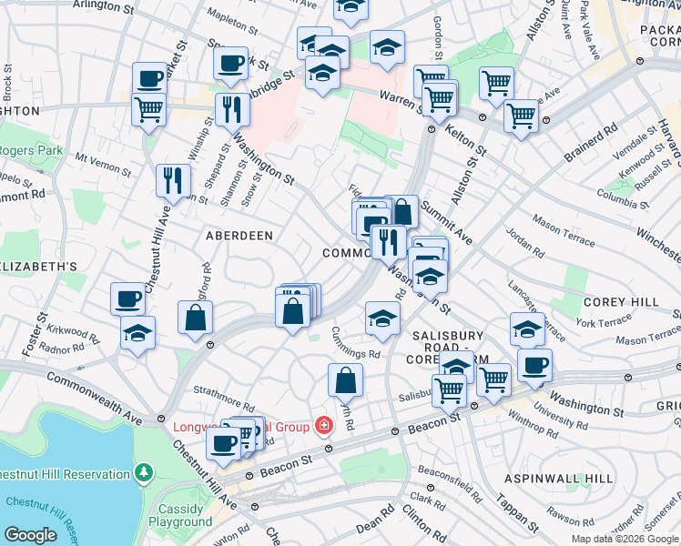 map of restaurants, bars, coffee shops, grocery stores, and more near 12 Ransom Road in Boston