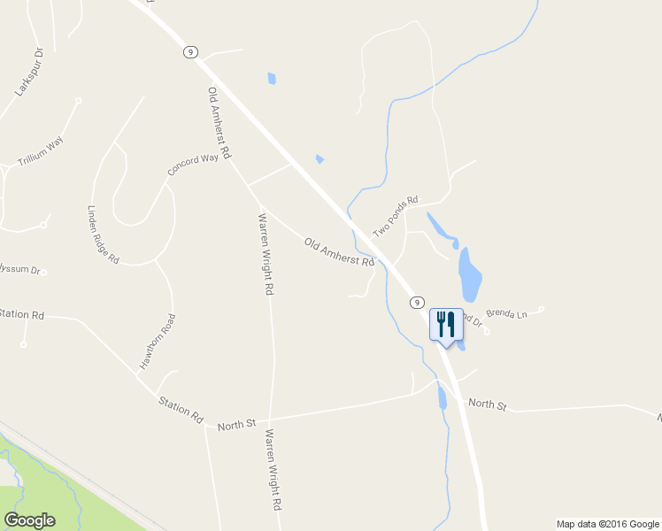 map of restaurants, bars, coffee shops, grocery stores, and more near 21 Old Amherst Road in Belchertown
