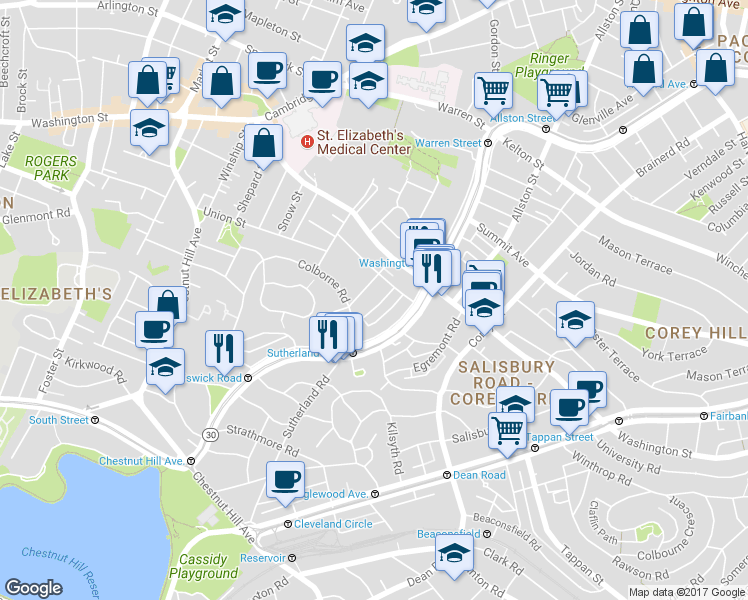 map of restaurants, bars, coffee shops, grocery stores, and more near 11 Ransom Road in Boston