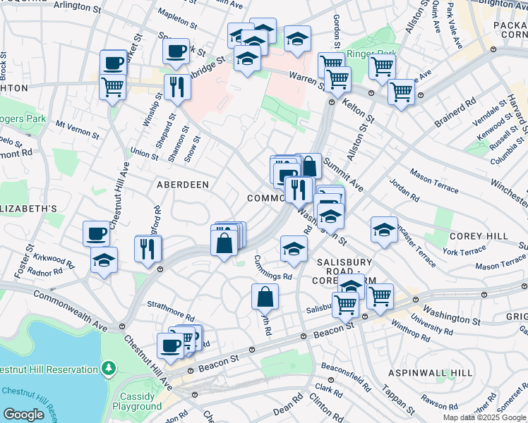 map of restaurants, bars, coffee shops, grocery stores, and more near 11 Ransom Road in Boston