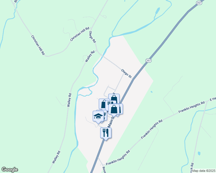 map of restaurants, bars, coffee shops, grocery stores, and more near West St in Franklin